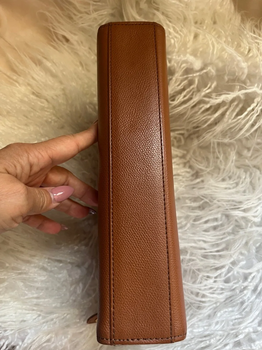 Yves Saint Laurent Tan Leather Zip Clutch with Gold Hardware - Picture 10 of 13